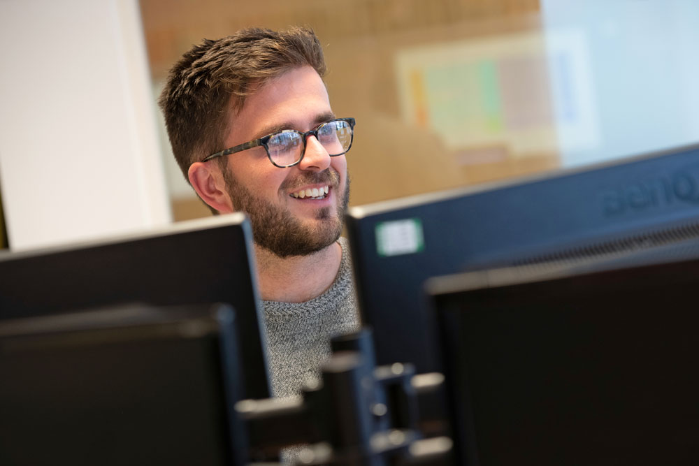 Young man in office